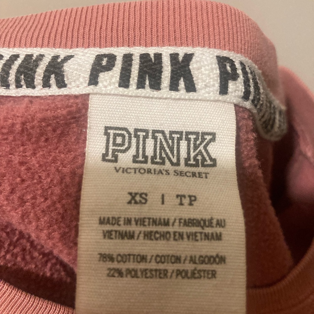 Victoria's Secret Pink Crew Neck Sweater Soft Cotton Blend - Picture 4 of 4